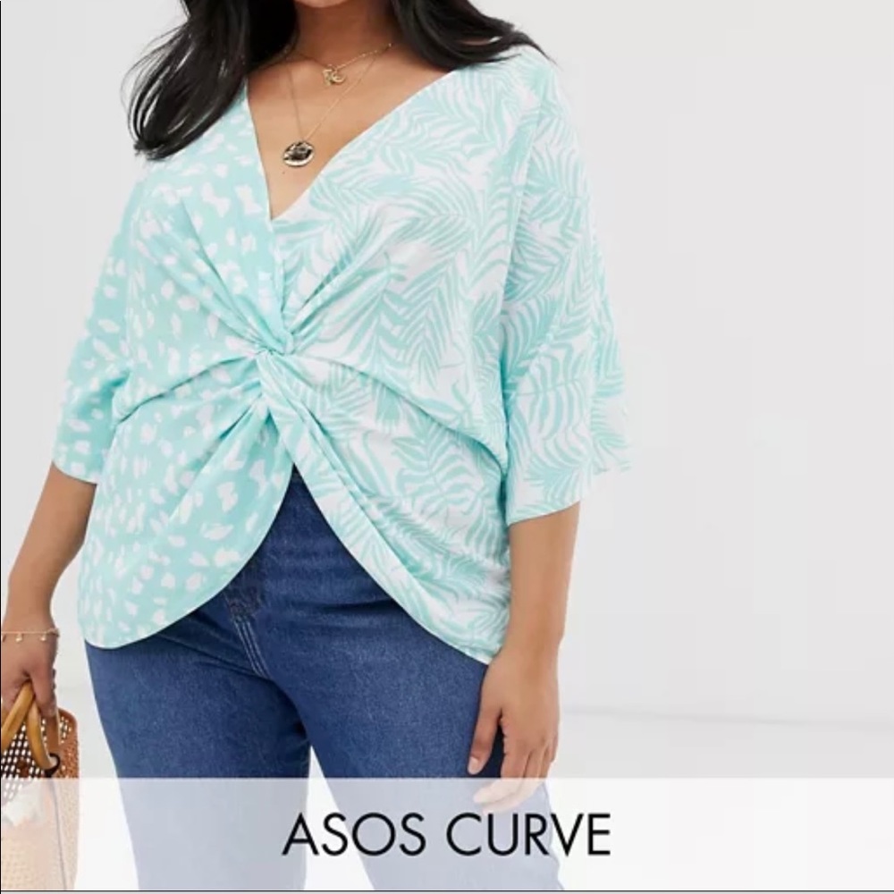 NWOT Twist Front ASOS curve blouse